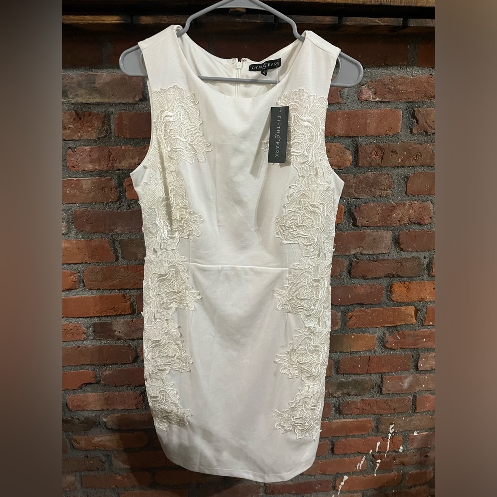Fifth & Park white knee length dress